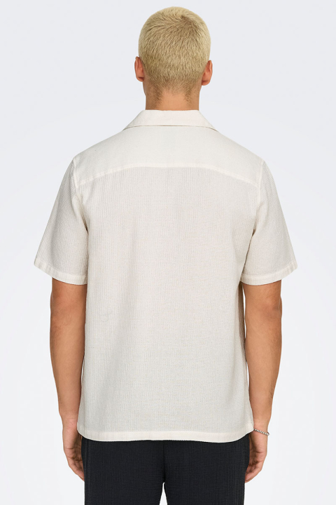 ONLY & SONS Bertil Waffle SS Resort Shirt Cloud Dancer