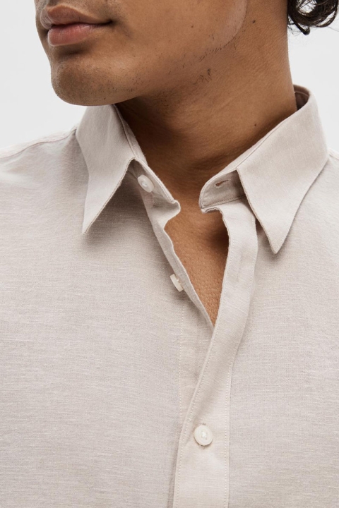 Selected Slim Sun Linen Shirt LS Pure Cashmere