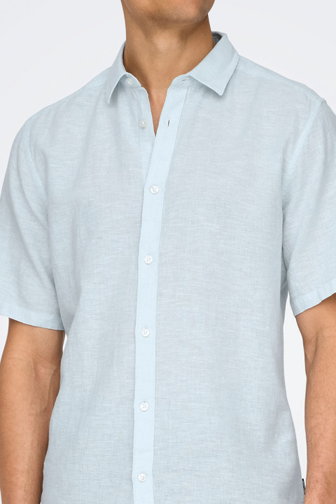 ONLY & SONS Caiden SS Linen Shirt Cashmere Blue