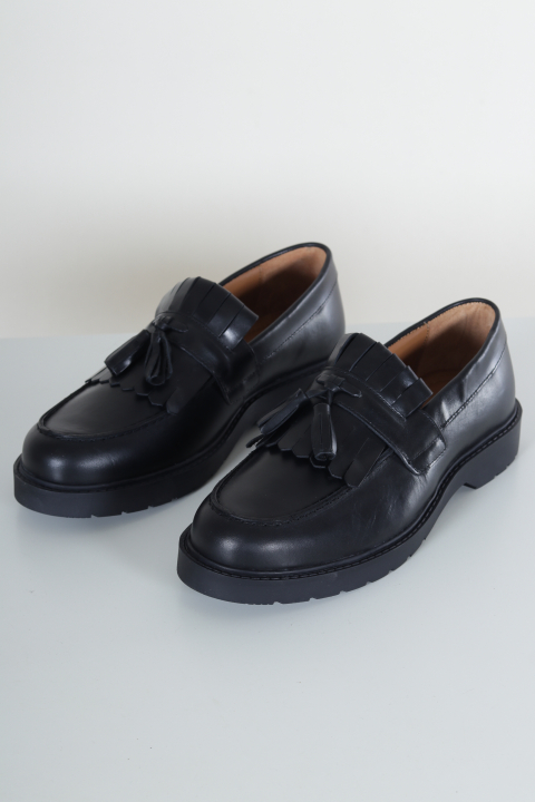 Selected Tim Leather Kiltie Loafer Black