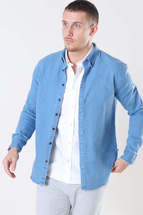 Kronstadt Johan Denim Skjorta Light Blue