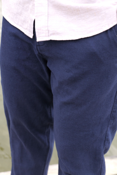 Selected Brody Linen Pants Dark Sapphire