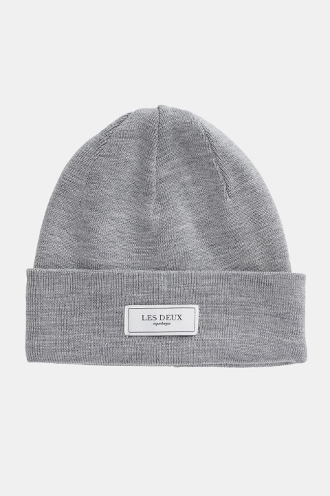 Les Deux Merino Patch Beanie Hatt Light Grey Melange