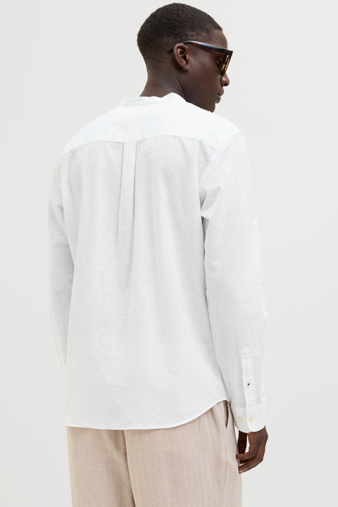 Jack & Jones Summer Half Placket Shirt Ls White