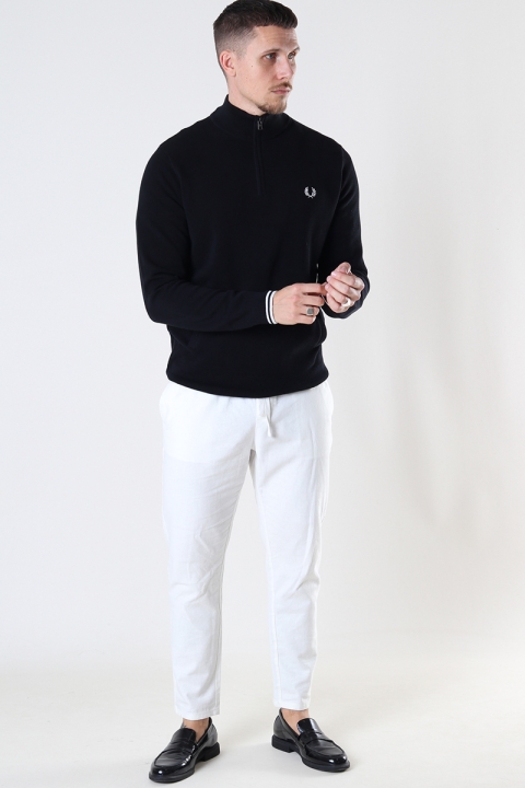 Fred Perry PIQUE HALF-ZIP JMPR 102 Black