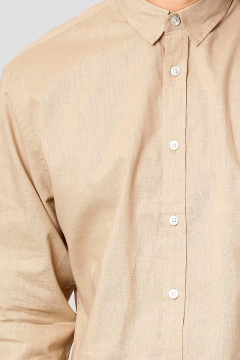 Clean Cut Copenhagen Cotton Linen Skjorta Khaki