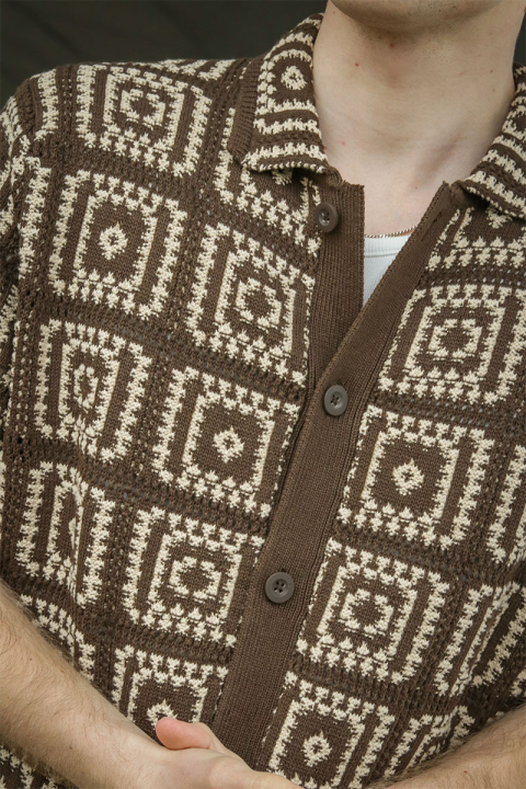 ONLY & SONS Bart Relaxed Fit SS Knit Shirt Demitasse