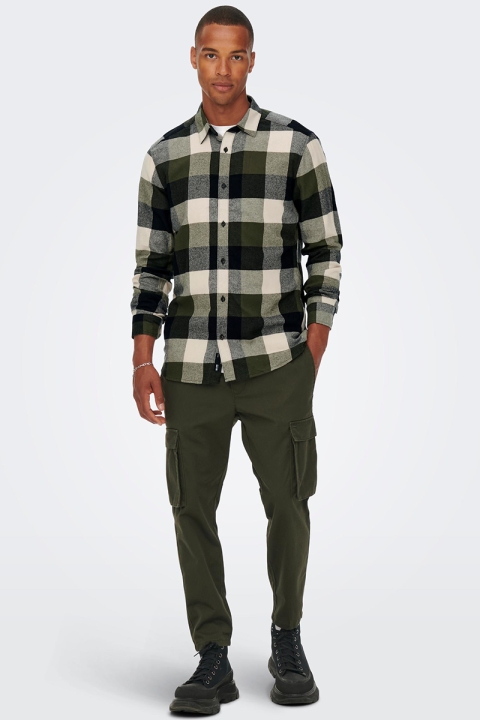 ONLY & SONS GUDMUND LS CHECK SHIRT Forest Night