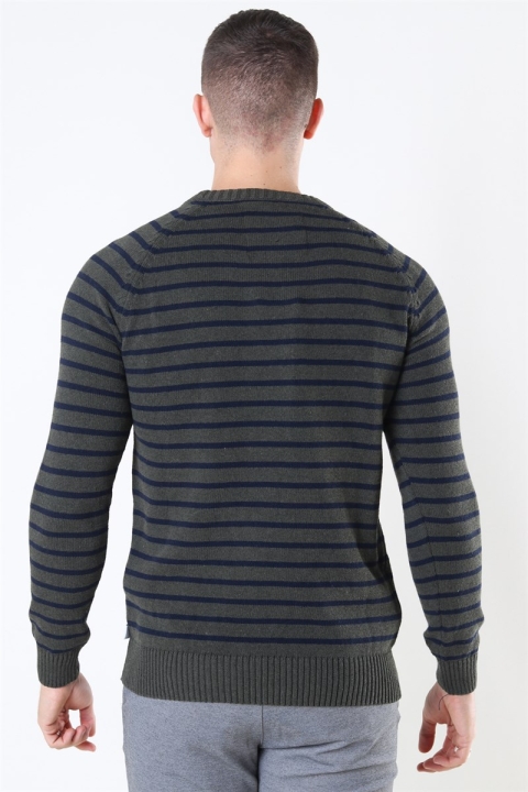 Kronstadt Liam Recycled Cotton Striped Sticka Army Mel/Navy
