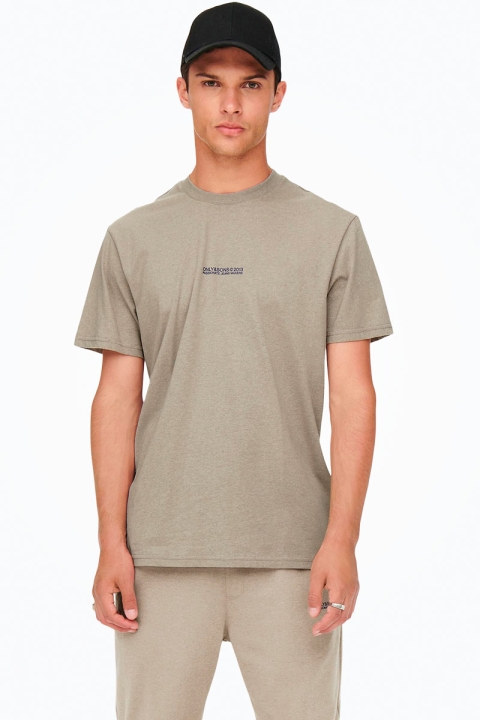 Only & Sons Onsmusk Life Reg Logo SS Tee Silver Lining