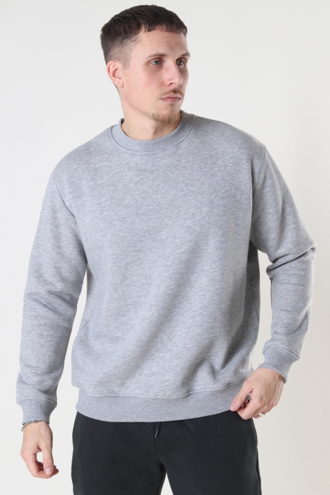 Woodbird Mufti Mitu Crew Grey Melange