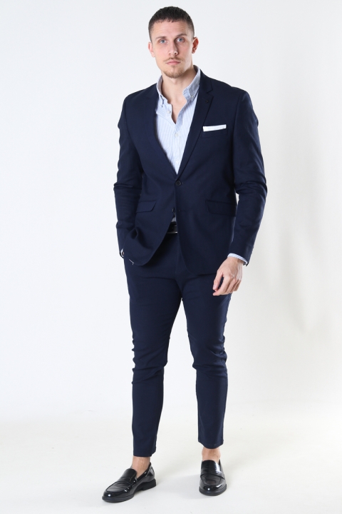 Clean Cut Copenhagen Cotton Linen Blazer Navy