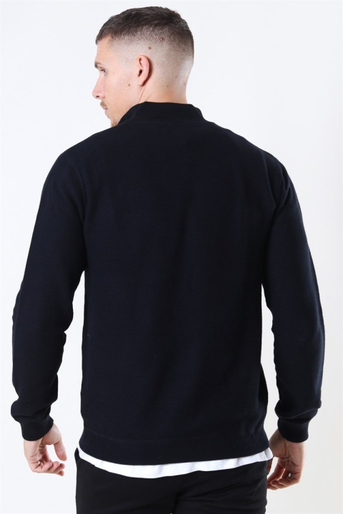 Clean Cut Copenhagen Lauritz Recycled half zip knit Black