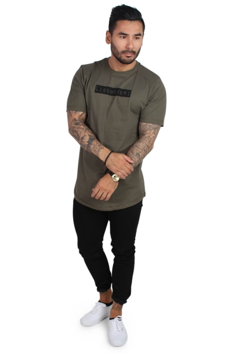 Liebhaveri Vintage Mens Longline T-shirt New Army 