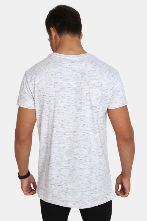 Klockaban Classics TB1576 Space Dye Turnup T-shirt White/Grey