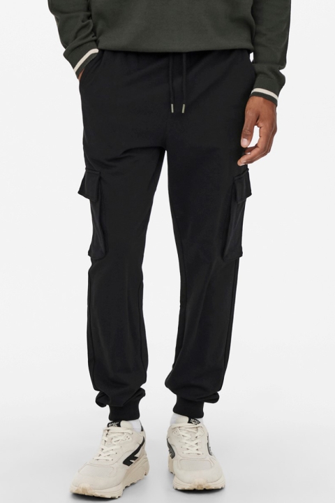 ONLY & SONS ONSKIAN LIFE KENDRICK CARGO  PANT NOOS Black