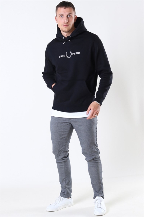 Fred Perry Graphic Hooded Sweat Black