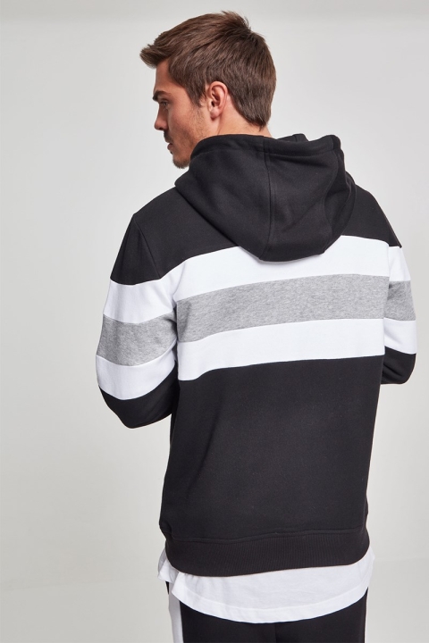 Klockaban Classics Chest Striped Hoody Black/ White/ Grey