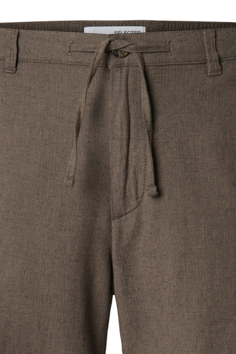 Selected Regular Brody Linen Shorts Chocolate Torte