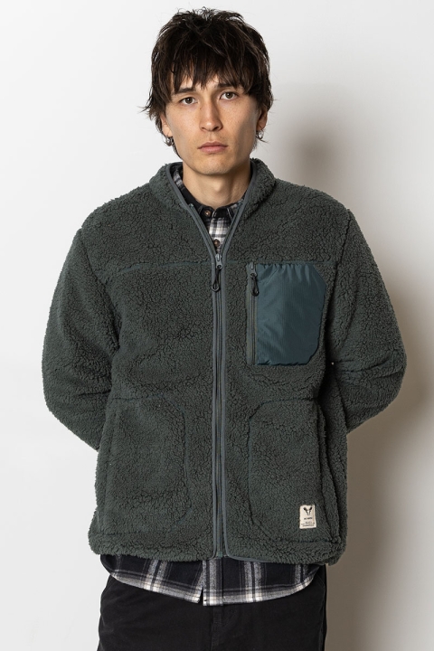 Fat Moose Wood Fleece Jacket Beetle Green