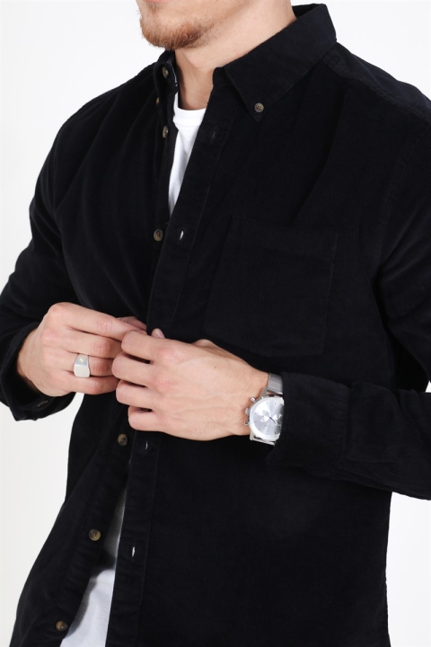 Only & Sons Georg Solid Corduroy Skjorta Black