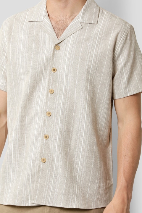 Clean Cut Copenhagen Bowling Jason Shirt SS Ecru/Sand