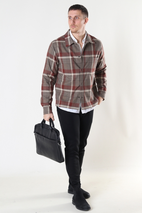 Mos Mosh Gallery Watt Check Overshirt Warm Sand