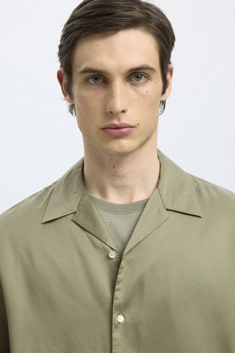 Selected Charlie Satin SS Relaxed Fit Resort Shirt Vetiver