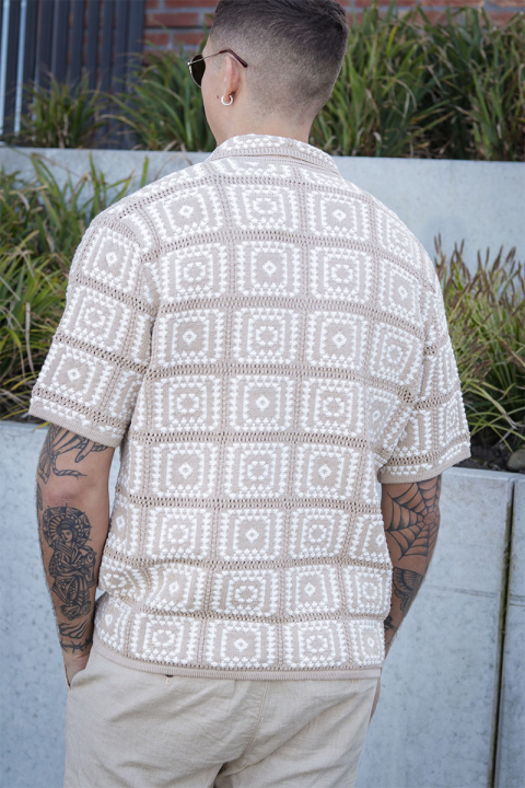 ONLY & SONS Bart Relax SS Knit Shirt Silver Lining