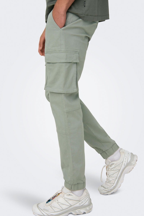 ONLY & SONS Cam Stage Cargo Cuff Pants Wrought Iron