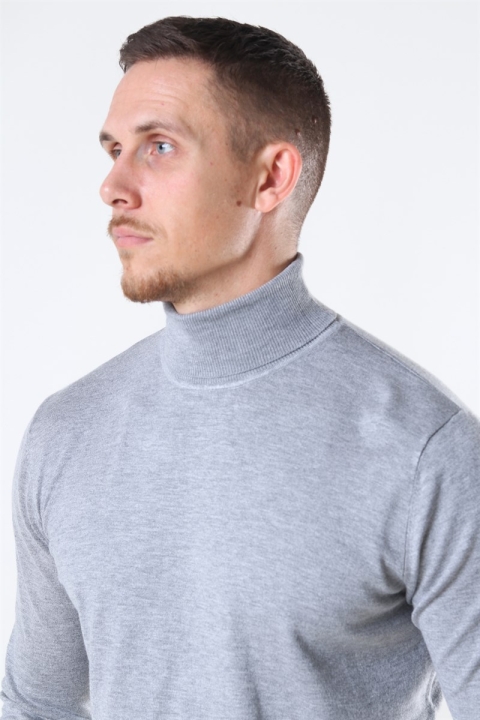 Jeff Potter Turtleneck Strik Light Grey Mix