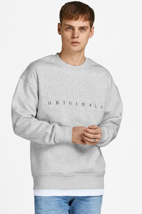 Jack & Jones COPENHAGEN BIG  SWEAT CREW NECK White Melange