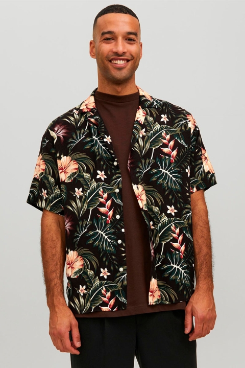 Jack & Jones Jeff Resort Floral Shirt SS Black