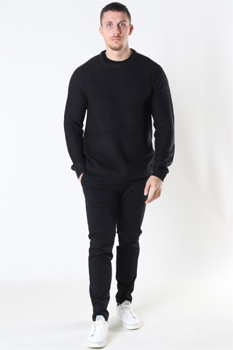 Only & Sons Kelvin 5 Struc Crew Neck Sticka Black