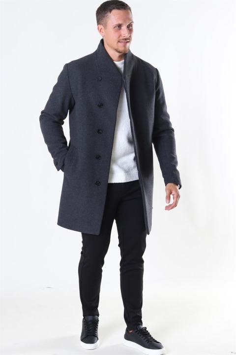 Jack & Jones Collum Wool Coat Dark Grey