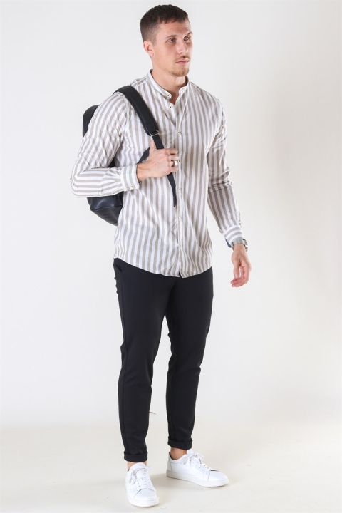 Only & Sons Matthew LS Stripe Manderine Skjorta Chinchilla