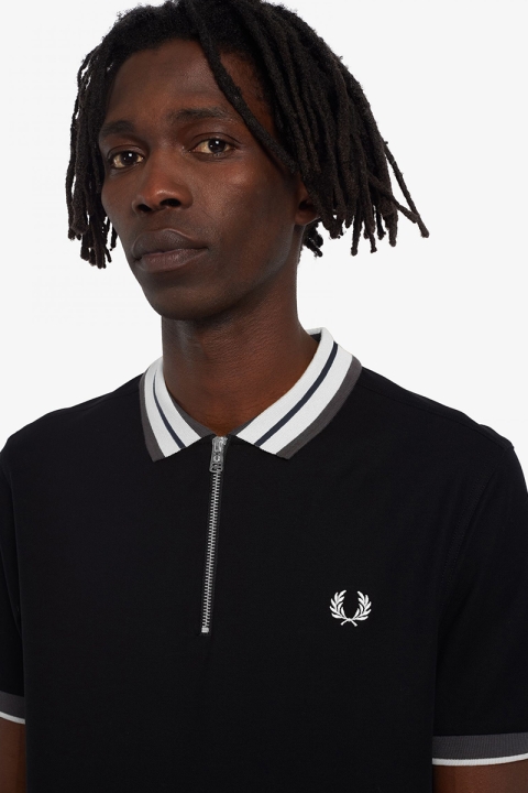 Fred Perry ZIP NECK POLO SHIRT 102 Black