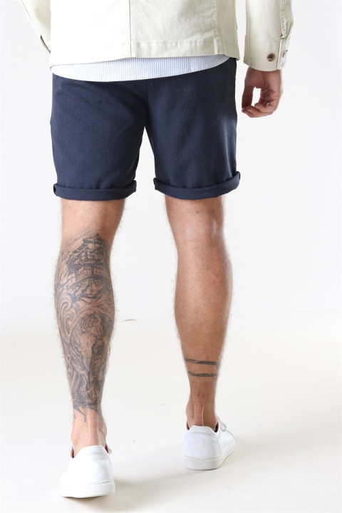 Woodbird Steffen Mel. Shorts Navy Mel.