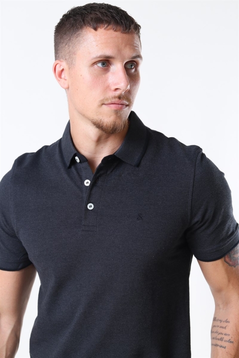 Jack & Jones PAULOS POLO SS Dark Grey Melange SLIM FIT - MELANGE