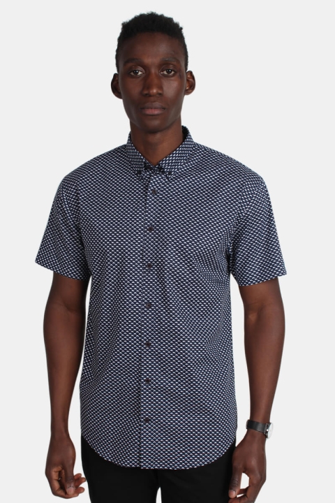 Kronstadt Skjorta Johan Dolphin S/S Navy/White