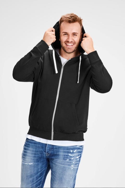 Jack & Jones Holmen Sweat Zip Hoodie Black Plus Size