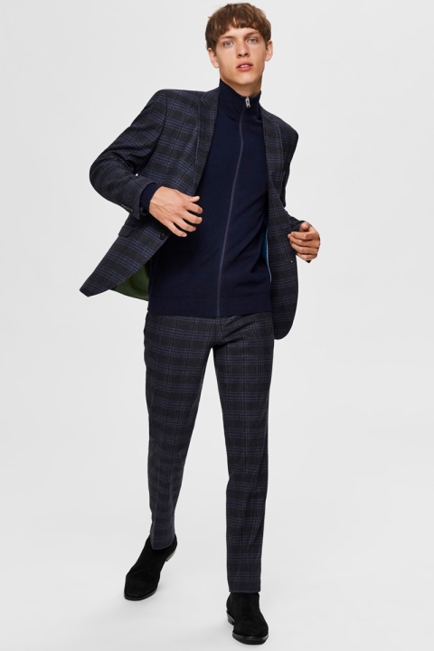 Selected BERG FULL ZIP CARDIGAN Navy Blazer Melange