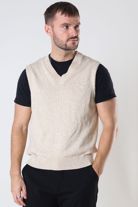 Selected SLHDAVID KNIT VEST W Cloud Cream IncenseTwist