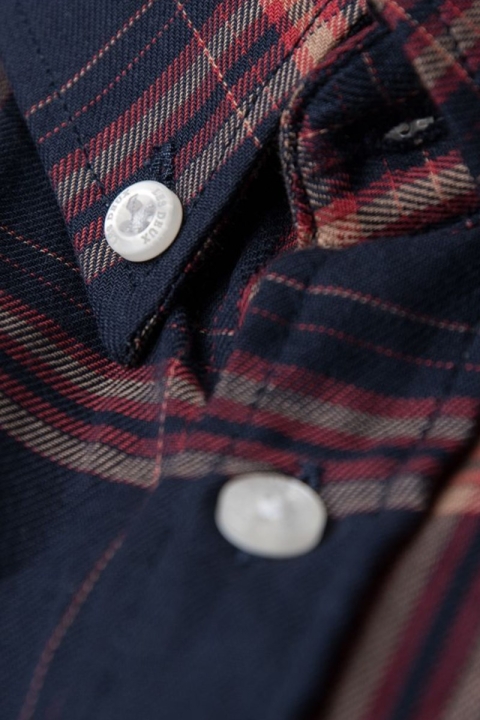 Les Deux Boswell Skjorta Dark Navy Check