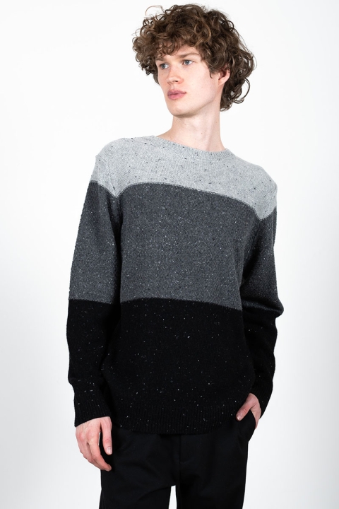 Clean Cut Copenhagen Tim O Neck Knit Grey mix