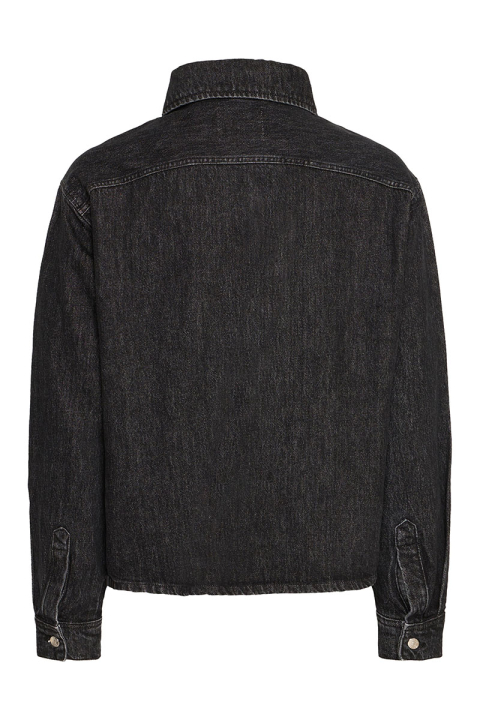 Solid Rip Overshirt  Black Denim