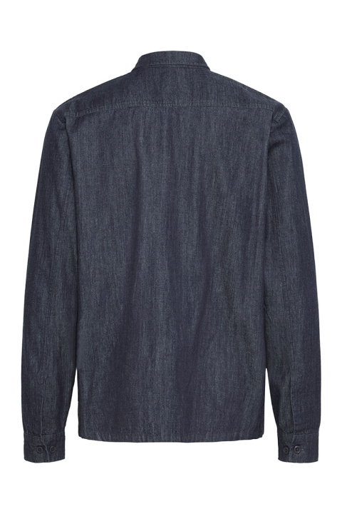 Solid Rogue Woven LS Shirt Middle Blue Denim