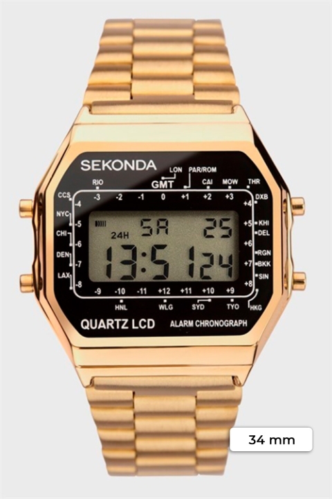 Sekonda 1817 Classic Gold Plated Bracelet Digital Klocka