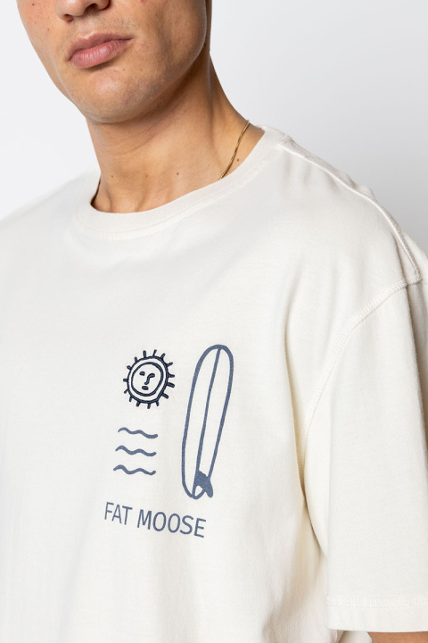 Fat Moose Surf T-shirt Ecru