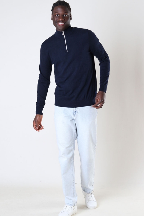 Kronstadt Toke Cashmere half zip sweater Navy